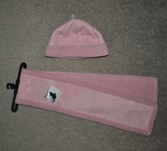 Womens Hat &amp; Scarf Winter Set 2 Pc Jaclyn Smith Suede Pink-size OSFM - £11.90 GBP