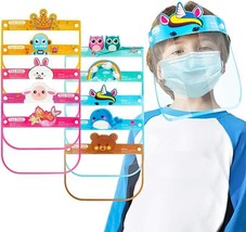 Kids Full Face Shield Visor Mask Plastic 10 PACK SHIELD Boy Girl Reusable School - £8.66 GBP