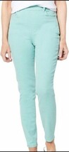 Denim &amp; Co Seafoam Blue Green Capri Stretch Jeggings Size XXS NIP - $44.99