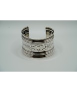 Antique Ornate Sterling Silver Unmarked Cuff Bracelet 2.25&quot; x 4cm - $99.00