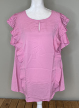 Lane Bryant NWT $49.50 Women’s Pleated Sleeve pullover blouse Size 20 Pink A8 - £16.80 GBP