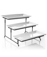 Gibson Elite Gracious Dining 3-Tiered Plate Set with Metal Stand - $55.09
