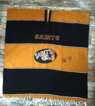 Nfl New Orl EAN S Saints Football Poncho Winter Black &amp; Gold Signed Unisex - £7.77 GBP