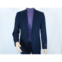 Men ZACCHI Velour Velveteen Hounds tooth Blazer Sport Coat DUANE 74521 Navy Blue image 8
