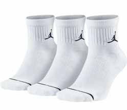 Nike Jordan Everyday Ankle Socks Mens 3 Pairs White Sportswear DX9655 100 Size M - £20.44 GBP