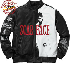Real Genuine Leather Men&#39;s Scarface Tony Montana Al Pacino Jacket - £92.90 GBP