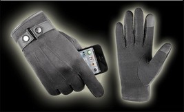 Men&#39;s Suede Driving Gloves Plush Velvet Lining Touch Screen Able ! Only ... - £39.14 GBP