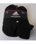 Adidas Women&#39;s 6 Pair Aeroready Black No Show Socks Shoe Size 5-10 Cushi... - £14.72 GBP