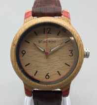 Bobo Bird Chronograph Wooden Watch Unisex 38mm Brown Date New Battery - £23.48 GBP