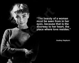 Audrey Hepburn &quot;The Beauty Of A Woman Must Be Seen...&quot; Quote Photo Various Sizes - £3.86 GBP+
