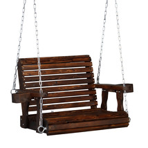 Heavy Duty 440 LBS Single Wooden Patio Porch Swing with Deeper Seat &amp; Cup Holder - £133.67 GBP