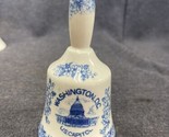 Vintage Washington D.C. US Capitol Blue &amp; White Porcelain Souvenir Bell 5” - $7.92