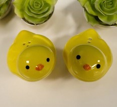 Chicky Chick Salt Pepper Shakers Kitsch Yellow Kitchen 2 1/2&quot; Cottage core - $12.86