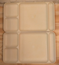 Vintage Tupperware Almond #1535 Divided Cafeteria/Lunch/Lap Food Trays Lot Of 2 - £14.79 GBP