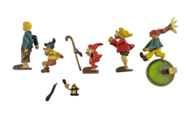 Mini Wood Primitive Figurines Lot  Big Shoes Dwarf  Skiing Bearded Nordic - $27.16