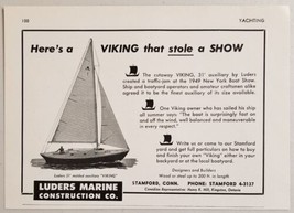 1949 Print Ad Luders Viking 31&#39; Auxiliary Sailbaots Marine Const Stamford,CT - £7.61 GBP