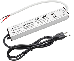 30W 12 Volt LED Power Supply, Waterproof IP67 LED Driver, 110V AC to 12V... - £16.17 GBP