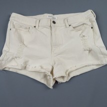 BANANA REPUBLIC Cream Ripped Cutoff Frayed denim jean shorts Size 30 Waist - £10.39 GBP