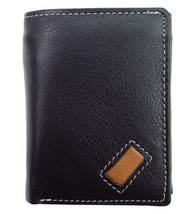 Genuine Leather Men&#39;s Wallet Slim Trifold Wallets for Men With ID Window RFID - £10.93 GBP
