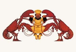 Chef and a Pair of Lobsters by Maxfield Parrish - Art Print - £17.22 GBP+