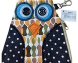 Ganz Quilted Canvas Owl Coin Purse Key Chain Handmade Key Hook GIFT NWT&#39;s - $4.83