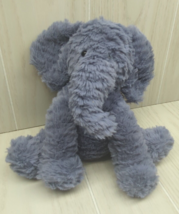 Jellycat Plush Fuddlewuddle elephant blue-gray sitting textured no seam tag - $13.50
