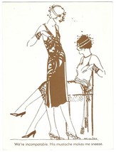 Vtg ART DECO FASHION Funny POSTCARD Print 8x6 WOMEN Girl FLAPPER Style L... - £11.66 GBP