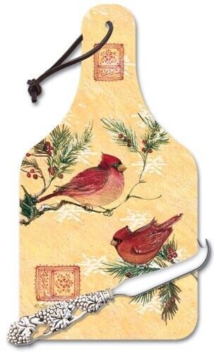 CounterArt Susan Winget "Frosty Night Cardinals" Kitchen Cutting & Serving Board - £22.04 GBP