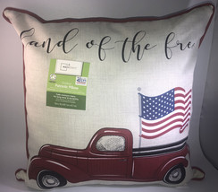 Land Of The Free 18”x18&quot;Outdoor/Indoor Pillow-Fade Resistant-BRAND NEW-SHIPN24HR - £23.27 GBP