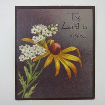 Victorian Greeting Card Easter Black Eyed Susan Yellow &amp; White Flowers A... - $5.99