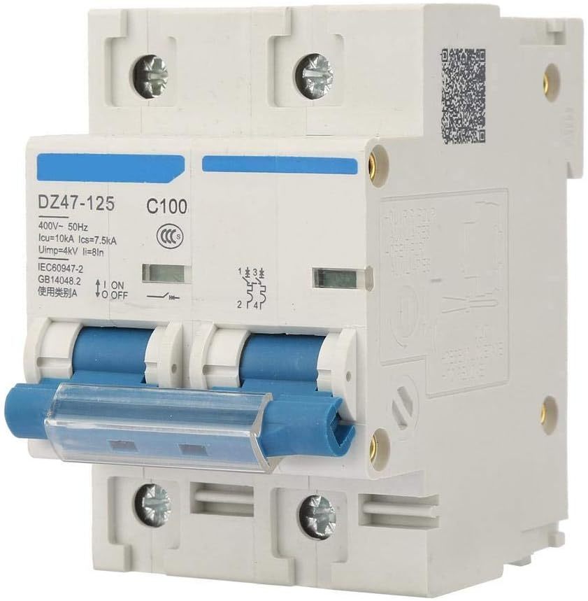 Current Miniature Circuit Breaker, Dz47-125 2P, 400V, 80/100/125A, Leakage - $34.93