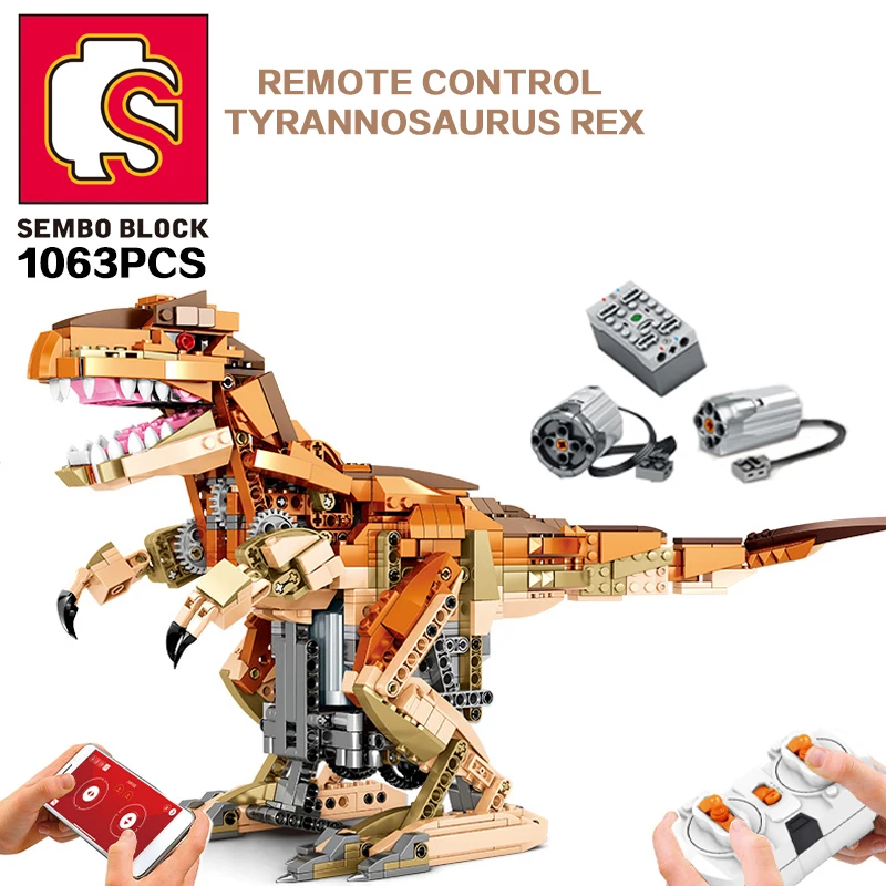 Sembo Block 1063PCS Child Toy Dinosaur Rc Building Blocks Remote Control A - £85.36 GBP