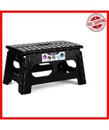 15-Inch Extra Wide Folding Step Stool - Heavy Duty &amp; Non-Slip Black Design - $623.90 MXN