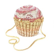 Designer   Crystal Evening Bag Fashion Cupcake  Clutch Soiree Purse Women Weddin - £102.50 GBP