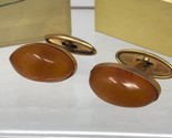 Russian Soviet USSR Genuine Baltic Amber Oval Cufflinks Set Russia - £99.22 GBP