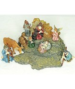 Vintage Christmas Nativity Stable Street Scene Around World Presepio Hou... - $25.63