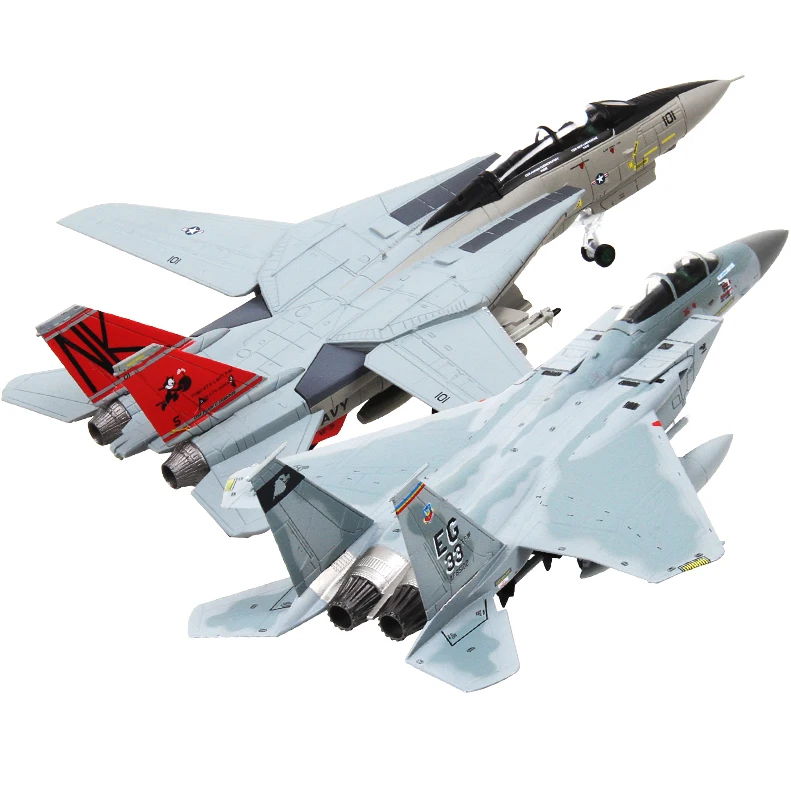 Aircraft model diecast metal 1 100 scale f14 f15 alloy diecast u s navy carrier based thumb200