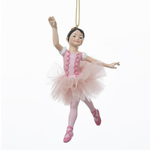 Kurt S. Adler Le API Ng Brunette Ballerina w/PINK Tulle Tutu Christmas Ornament - £9.54 GBP