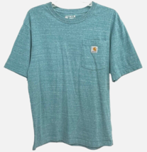 Carhartt Men’s Loose Fit T-Shirt Crew Neck Shirt Lt Aqua Blue Heather Size Small - £12.10 GBP