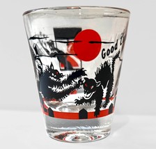 Vintage Halloween Black Cats Fighting Shot Glass - Good Luck ! - £11.05 GBP