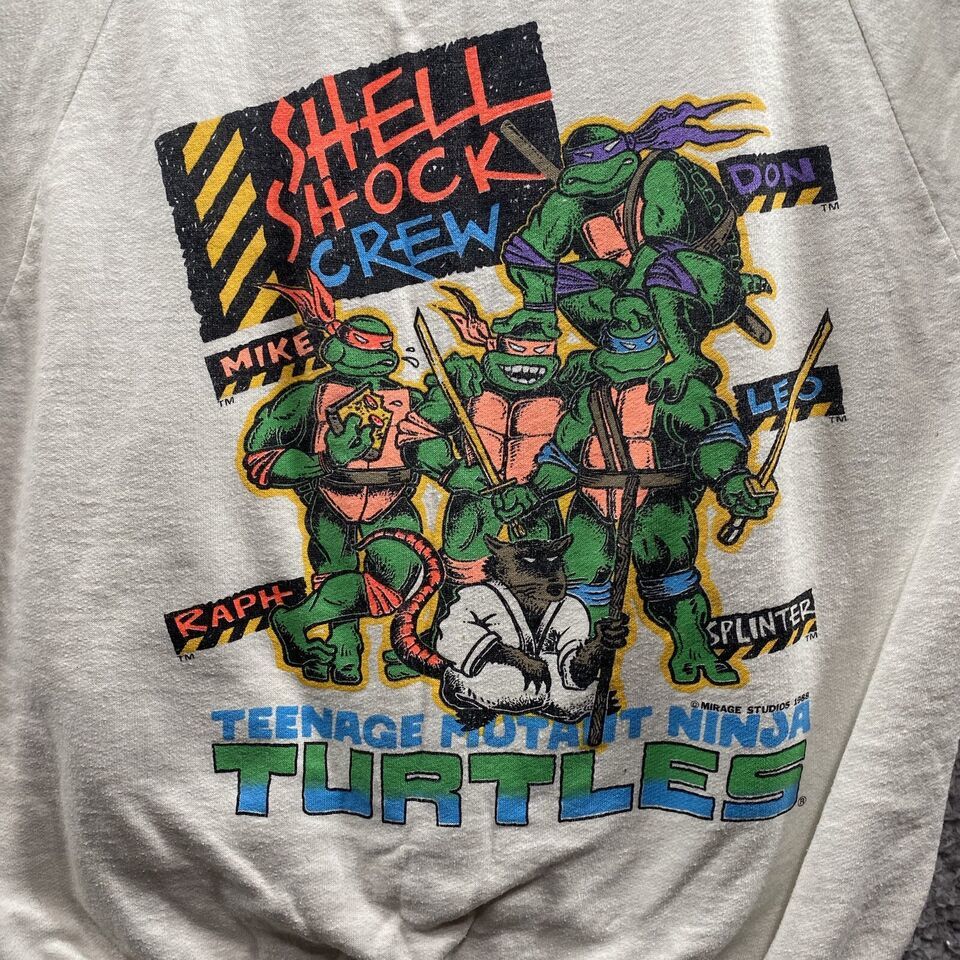 Primary image for VTG 1988 Youth Sweatshirt TMNT Size Large USA Shell Shock Crew