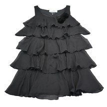 Dressbarn Dress Womens 18 Black Casual Sleeveless Ruffle Tiered Knee Length - £17.89 GBP