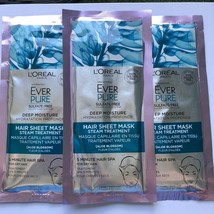 3 x L&#39;Oreal Paris EverPure Hair Sheet Mask Deep Moisture for Dry Hair - £10.19 GBP