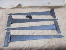 4 HUGE Strap T Hinges 24&quot; Tee Hand Forged Gate Barn Rustic Medieval Iron... - £107.76 GBP