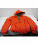 Xersion Jacket Womens SMALL Orange Hooded Puffer Pockets Packable Premiu... - $47.52 CAD