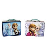Disney&#39;s Frozen Embossed Large Carry All Tin Tote Lunchboxes Set of 2 NE... - £15.40 GBP