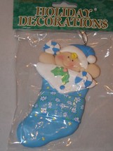 Commodore Resin Ornament - Baby Blue Christmas Stocking - $6.15