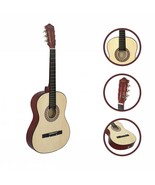 38&quot; Natural Beginners Acoustic Guitar With Guitar Case, Strap, Tuner And... - $83.99