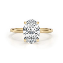 1.01 CT&#39;s Oval Cut D VS1 Lab Grown CVD Diamond Ring Solitaire 14k Yellow... - $823.93