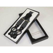 ELEGANT Suspenders Clip on and Button Option for Slacks or Suit Pants Charcoal image 2